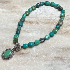 😍Carolyn Pollack 925 Silver Multi Turquoise Necklace w/ Pendant😍 NWOT
